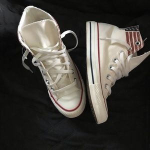 Custom Converse USA High Top White. Size 6.5